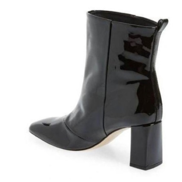 Good American / New Patent Leather Square Toe Booties / Fall Winter Ankle Boots - Picture 3 of 6